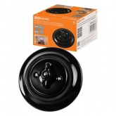 Выключатель 2-клавишный TDM Болонь с ручкой (бантик) 10А фарфор черный