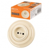 Розетка TDM Болонь 2П 10А 250В фарфор слоновая кость (бежевый)