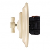 Выключатель 1-клавишный TDM Болонь с ручкой (бантик) 10А фарфор слоновая кость (бежевый)