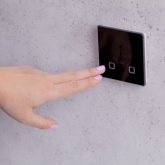 Сенсорный радиовыключатель 2-клавишный HiTE PRO беспроводной передатчик 2к округлый черный 707551