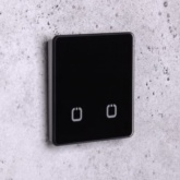 Сенсорный радиовыключатель 2-клавишный HiTE PRO беспроводной передатчик 2к округлый черный 707551