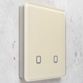 Сенсорный радиовыключатель 2-клавишный HiTE PRO беспроводной передатчик 2к округлый бежевый 707544