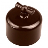 Накладной переключатель 1-клавишный Bironi Ришелье пластик коричневый