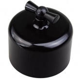 Накладной выключатель 1-клавишный Bironi Ришелье пластик черный