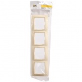 Рамка 4-местная горизонтальная Generica КВАРТА кремовый (РГ-4-ККм)