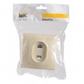 Розетка 2-местная компьютерная и телефонная Generica КВАРТА кремовый (РК/Т12-ККм)