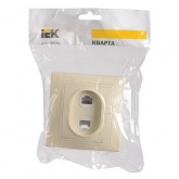 Розетка 2-местная телефонная ИЭК КВАРТА кремовый (РТ12-ККм)