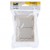 Розетка двойная 2х2P+E Schuko со шторками Generica КВАРТА 16А IP44 кремовый (РСбш12-3-ККм-44)