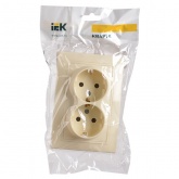 Розетка двойная 2х2P+E Schuko без шторок Generica КВАРТА 16А кремовый (РС12-3-ККм)