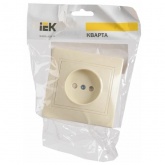 Розетка 2P со шторками ИЭК КВАРТА 10А кремовый (РСш10-2-ККм)