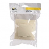 Розетка 2P+E Schuko со шторками Generica КВАРТА 16А с крышкой кремовый (РСбш10-3-ККм)