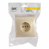 Розетка 2P+E Schuko без шторок Generica КВАРТА 16А кремовый (РС10-3-ККм)