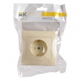 Розетка 2P+E Schuko со шторками Generica КВАРТА 16А кремовый (РСш10-3-ККм)