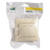 Выключатель 2-клавишный Generica КВАРТА 10А с индикацией кремовый (ВС10-2-1-ККм)