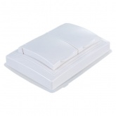 Розетка двойная 2х2P+E Schuko со шторками Generica КВАРТА 16А IP44 белый (РСбш12-3-КБ-44)