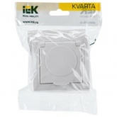 Розетка 2P+E Schuko со шторками с крышкой Generica КВАРТА 16А IP44 белый (РСбш10-3-КБ-44)