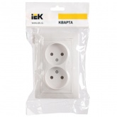 Розетка двойная 2х2P без шторок Generica КВАРТА 10А керамика белый (РС12-2-КБ)