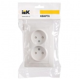 Розетка двойная 2х2P со шторками Generica КВАРТА 10А белый (РСш12-2-КБ)