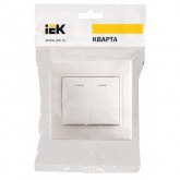 Выключатель 2-клавишный Generica КВАРТА 10А с индикацией белый (ВС10-2-1-КБ)