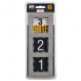 Рамка на 3 поста ИЭК BRITE стекло дымчатый (РУ-3-2-БрД)