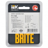 Рамка на 1 пост ИЭК BRITE стекло дымчатый (РУ-1-2-БрД)