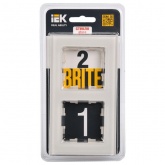 Рамка на 2 поста ИЭК BRITE стекло ванильный (РУ-2-2-БрВа)