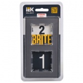 Рамка на 2 поста ИЭК BRITE стекло серый (РУ-2-2-БрСе)