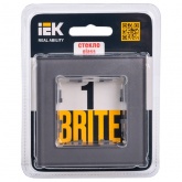 Рамка на 1 пост ИЭК BRITE стекло серый (РУ-1-2-БрСе)