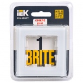 Рамка на 1 пост ИЭК BRITE стекло белый (РУ-1-2-БрБ)