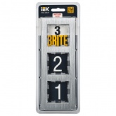 Рамка на 3 поста ИЭК BRITE металл алюминий глянец (РУ-3-1-БрА)