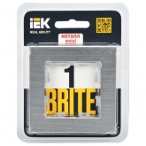 Рамка на 1 пост ИЭК BRITE металл алюминий глянец (РУ-1-1-БрА)