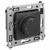 Термостат для теплых полов в стену DKC Avanti, черный матовый