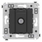 Розетка TV DKC Avanti оконечная в стену, черный матовый