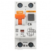 Дифференциальный автомат TDM 1П+Н C6А 30мА тип А однофазный электронный 6кА АВДТ63 (дифавтомат, АВДТ)
