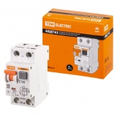 Дифференциальный автомат TDM 1П+Н C16А 30мА тип А однофазный электронный 6кА АВДТ63 (дифавтомат, АВДТ)