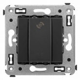 Диммер кнопочный DKC Avanti в стену универсальный 3-х проводный 3-220Вт, черный матовый