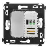 Диммер поворотный в стену DKC Avanti 60-800Вт, черный матовый