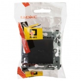 Розетка с крышкой в стену DKC Avanti 2P+E со шторками черный матовый