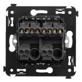 Кнопка двухклавишная в стену DKC Avanti, черный матовый