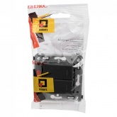 Кнопка двухклавишная в стену DKC Avanti, черный матовый