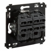 Переключатель с 3-х мест двухклавишный DKC Avanti в стену черный матовый