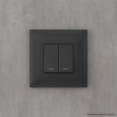 Переключатель двухклавишный в стену DKC Avanti, черный матовый