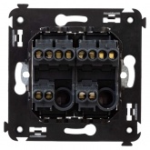 Переключатель двухклавишный в стену DKC Avanti, черный матовый