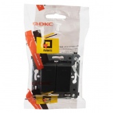 Выключатель двухклавишный в стену DKC Avanti, черный матовый