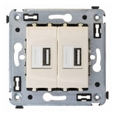 Зарядное устройство USB DKC Avanti в стену 5В,2,1А, ванильная дымка