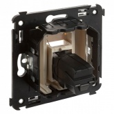 HDMI розетка одинарная в стену DKC Avanti тип А-А, ванильная дымка