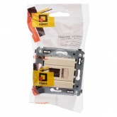 HDMI розетка одинарная в стену DKC Avanti тип А-А, ванильная дымка