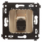 HDMI розетка одинарная в стену DKC Avanti тип А-А, ванильная дымка