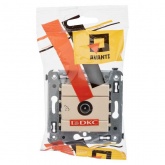 Розетка TV DKC Avanti проходная в стену, ванильная дымка