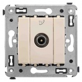 Розетка TV DKC Avanti проходная в стену, ванильная дымка